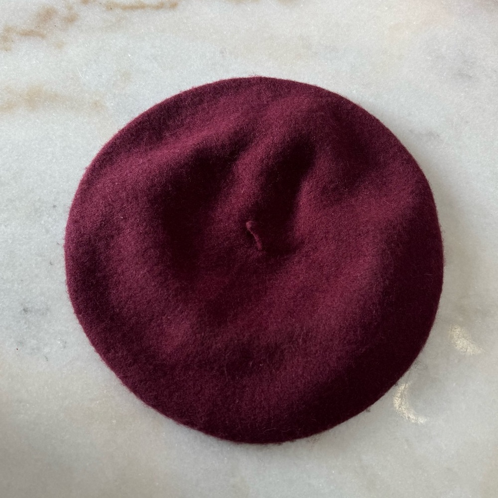 Burgundy wool beret